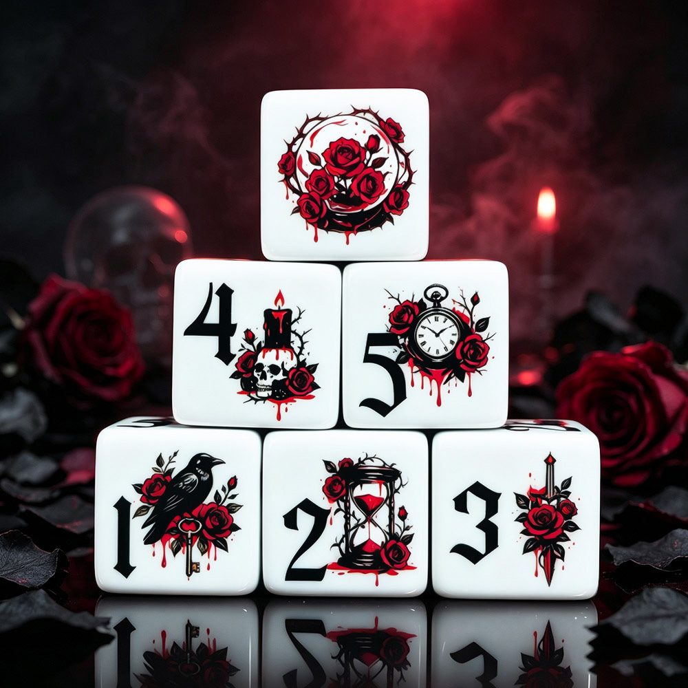 Board Game Print - 12 قطعة من مكعبات النرد الأكريليكية