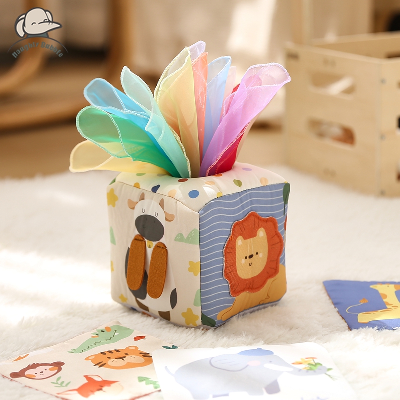 Board Game Nature - ألعاب مونتيسوري صندوق مناديل حيوانات قطني