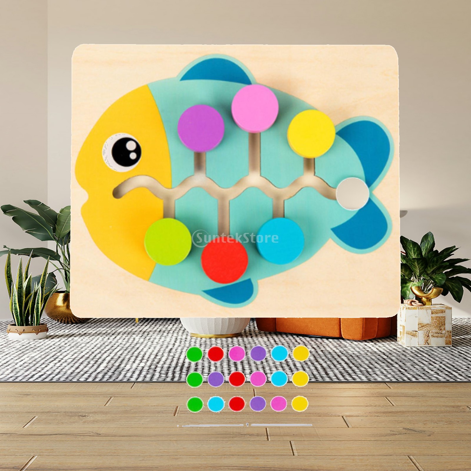 Board Game For 6 Years Old - لعبة ألغاز خشبية متطابقة الألوان للأولاد