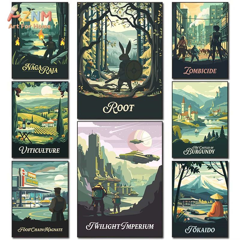 Board Game Print - AZNM لوحة فنية جدارية قماشية بتصميم