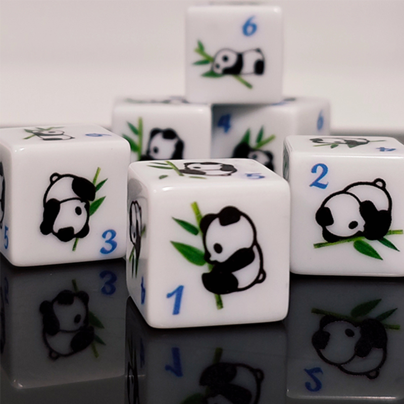 Board Game Print - الباندا طباعة 6-الوجهين لعبة النرد 16