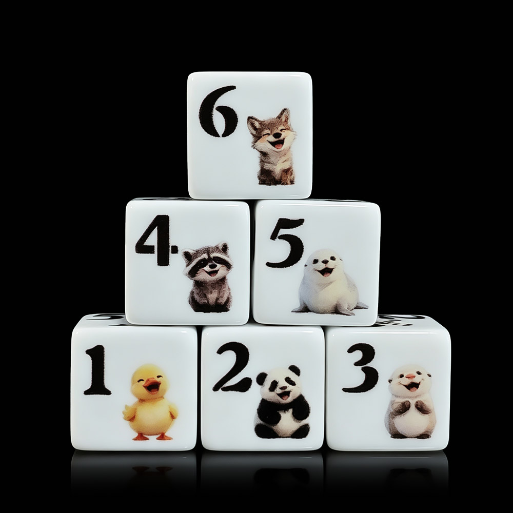 Board Game Print - 12 قطعة من النرد الأكريليك المطبوع
