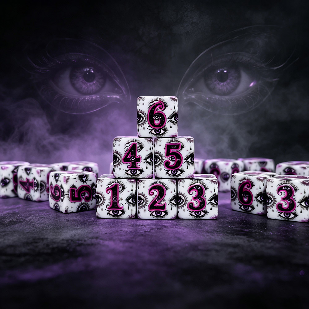 Board Game Print - 12 قطعة من النرد الأكريليك المطبوع