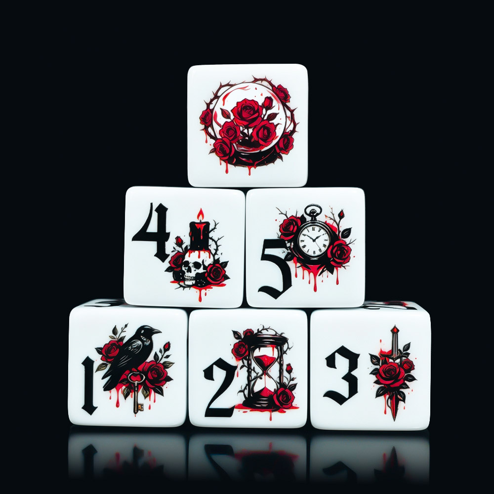 12 قطعة من مكعبات النرد الأكري - مراجعة Board Game Print وسعره