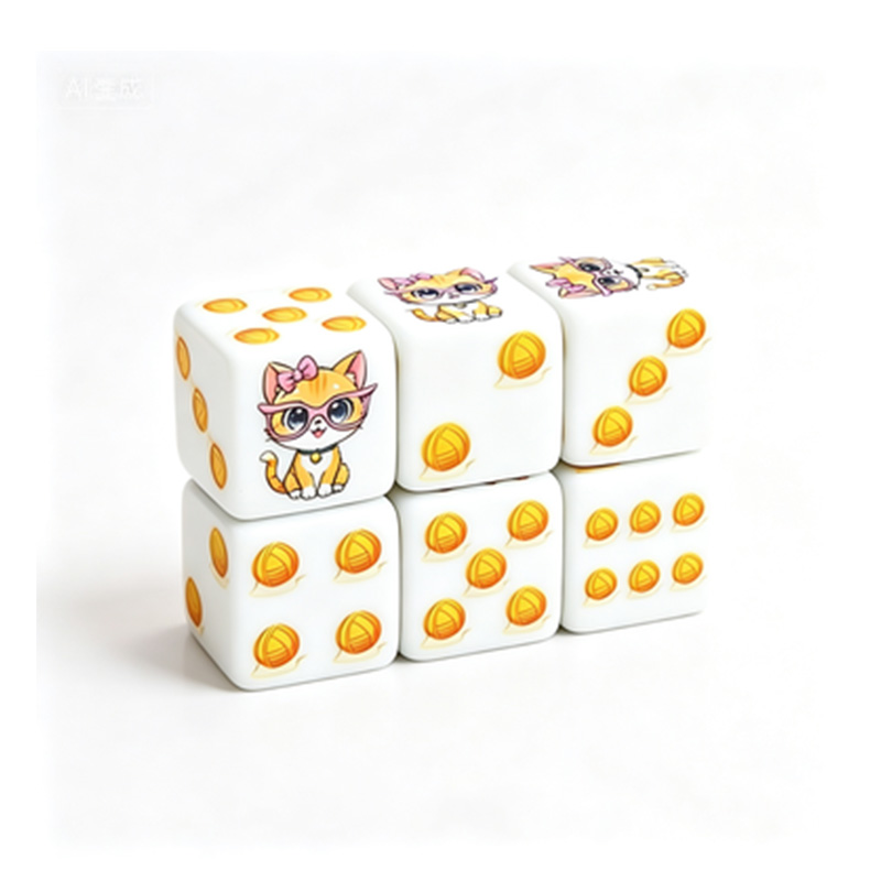 مجموعة من 6 قطع من النرد متعدد - مراجعة Board Game Print وسعره