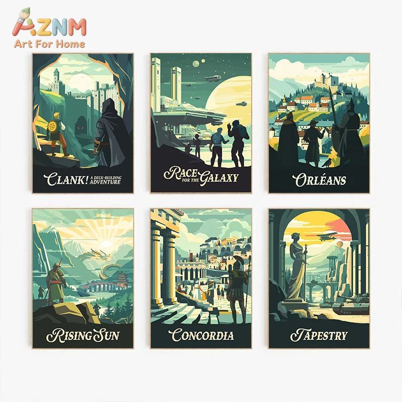 AZNM لوحة فنية جدارية قماشية ب - مراجعة Board Game Print وسعره