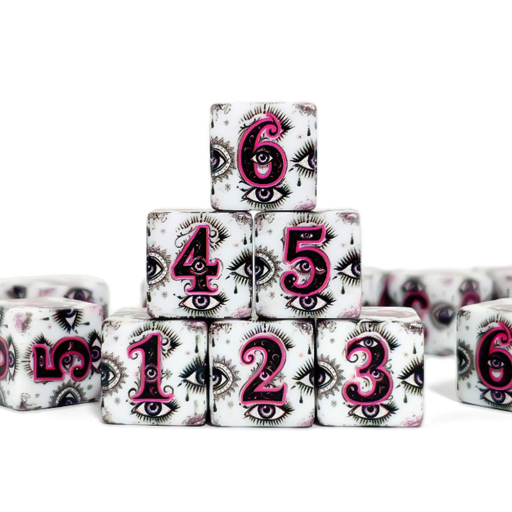 12 قطعة من النرد الأكريليك الم - مراجعة Board Game Print وسعره
