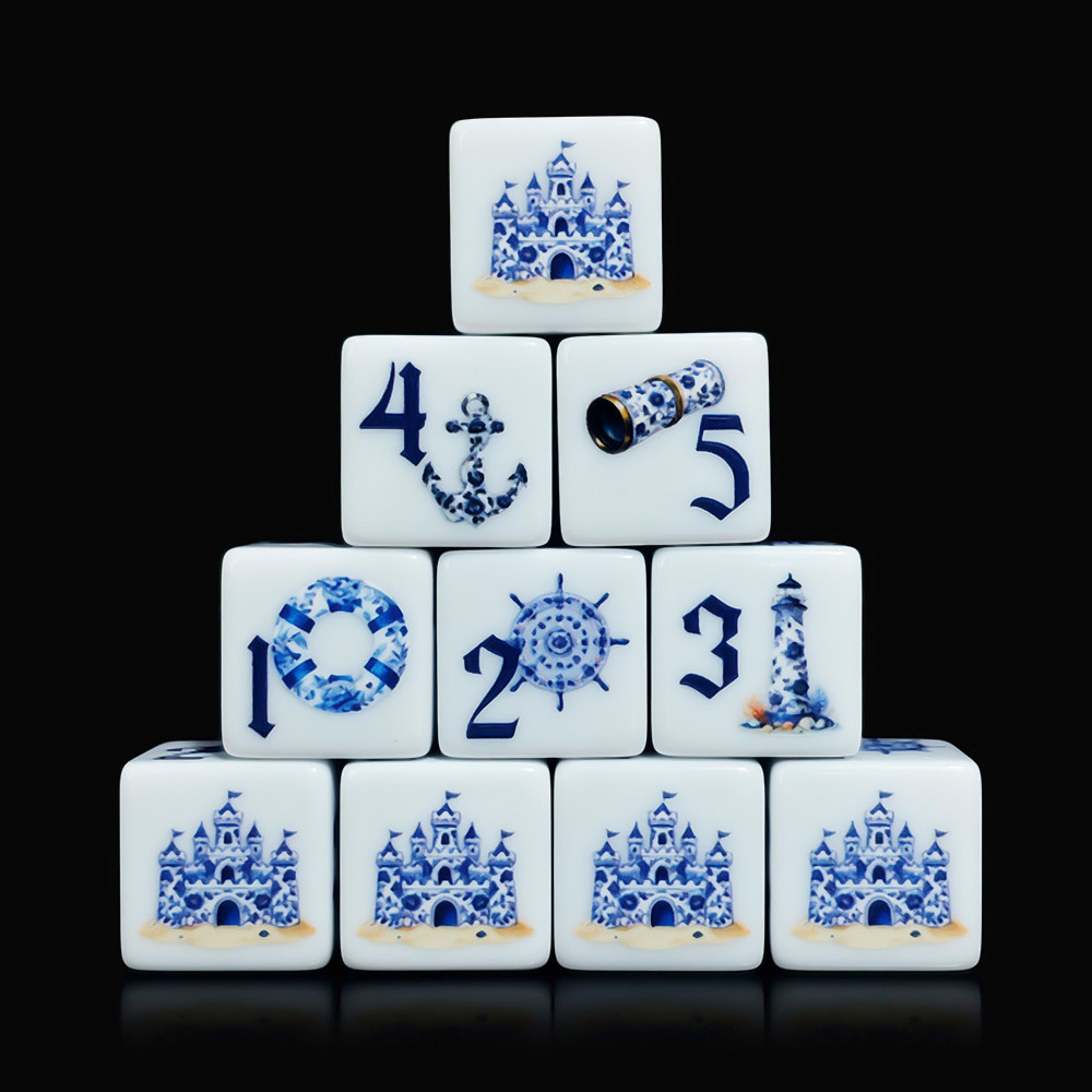 12 قطعة من النرد الأكريليك الأ - مراجعة Board Game Print وسعره